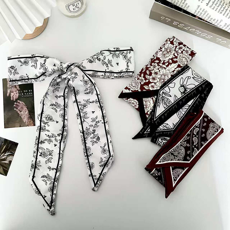 Head Wrap Turban - Luxury Fashion Woman Skinny Silk Scarf