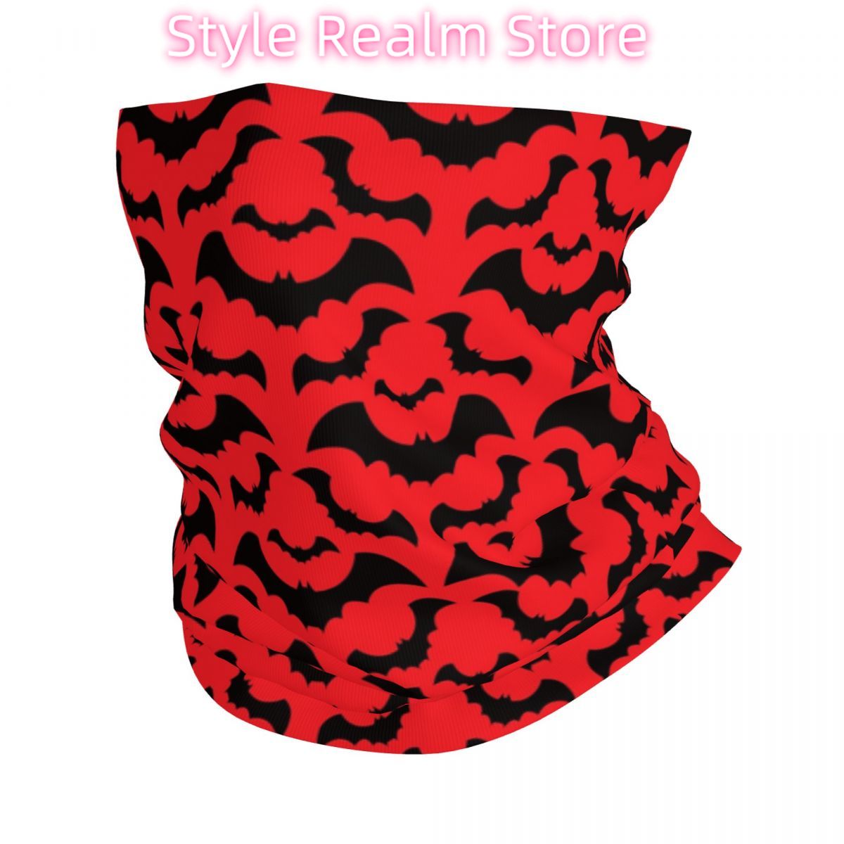 Gothic Witch Bats Pattern Band - Neck Warmer Tube ulasan dan harga