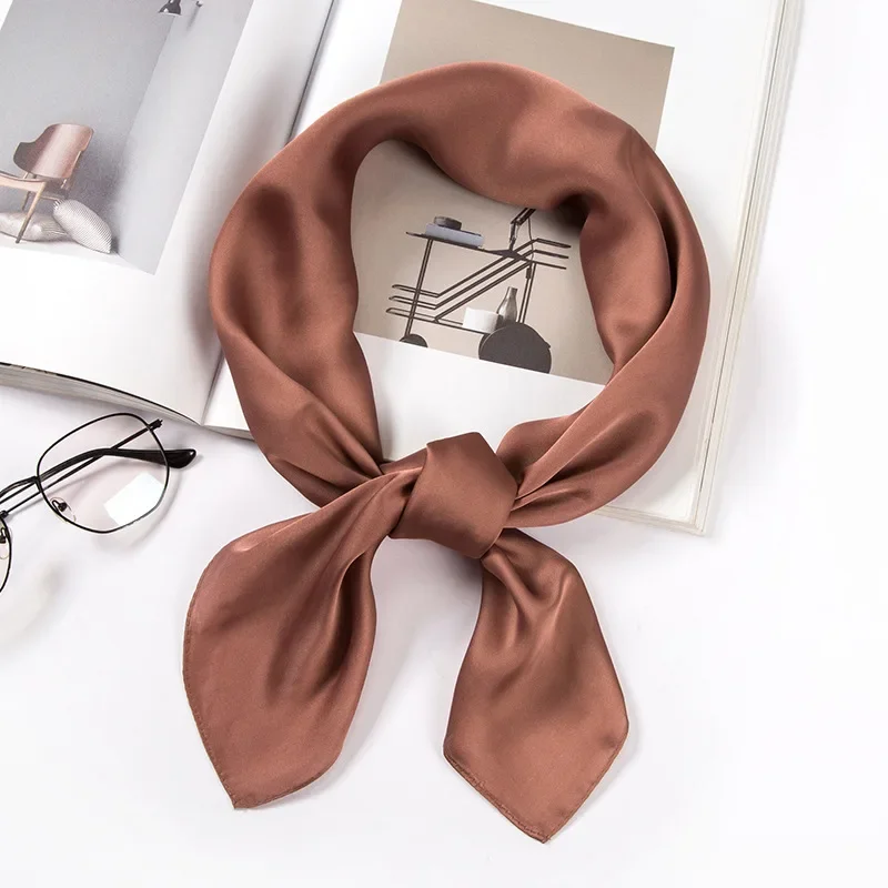 Satin Scarf Women 70cm Solid C - Scarf Silk Square ulasan dan harga