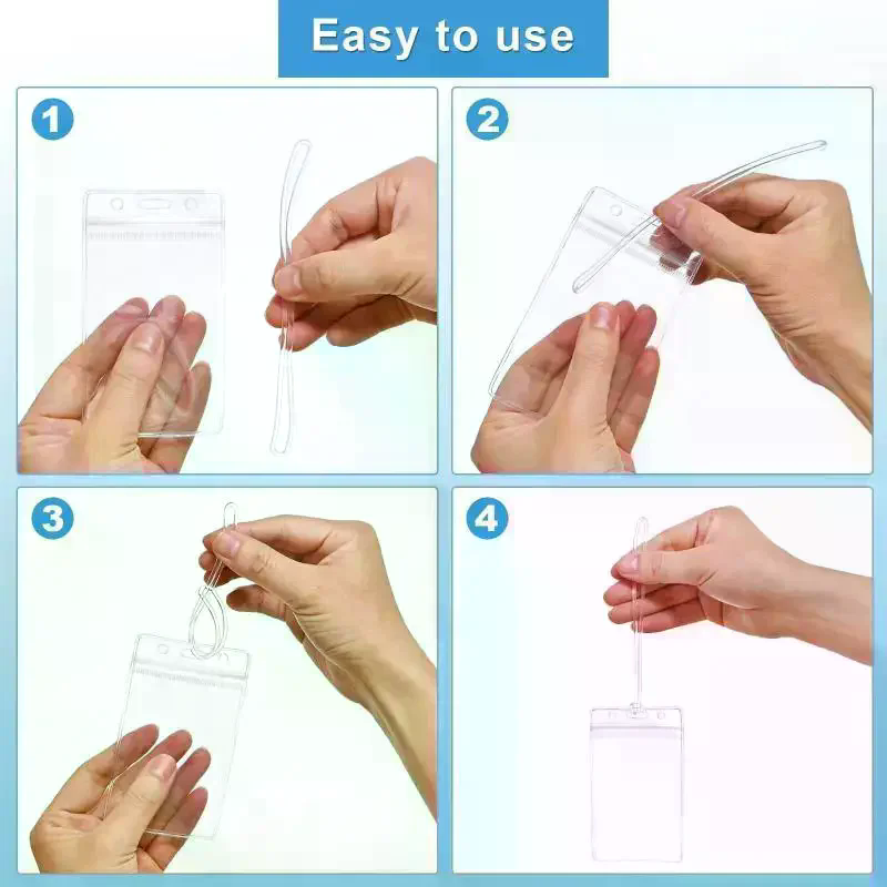10 Pcs Clear Plastic ID Badge  - Lanyard Badge Holder ulasan dan harga