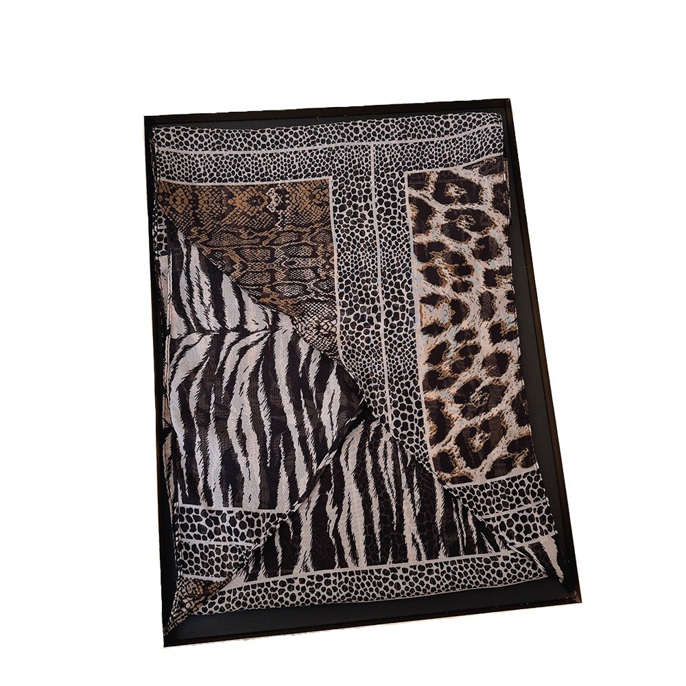 Leopard Small Long Silk Scarf  - Silk Neck Scarf ulasan dan harga