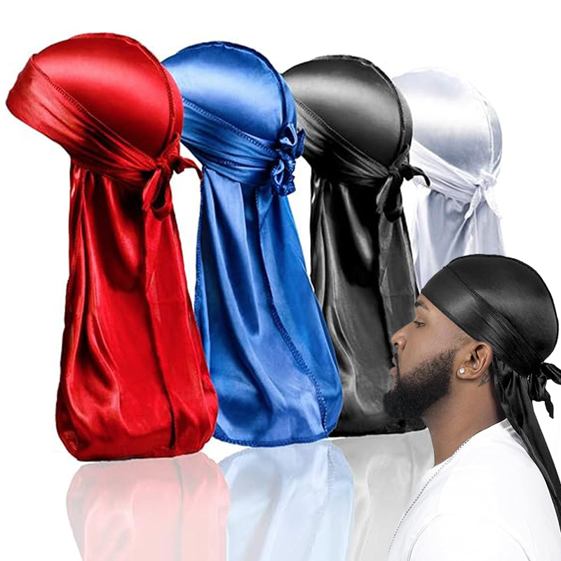 1-4Pcs New silk Durag Bandana  - Bandana Doo Rag ulasan dan harga