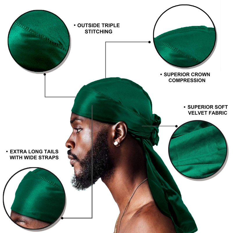 1-4Pcs New silk Durag Bandana  - Bandana Doo Rag ulasan dan harga