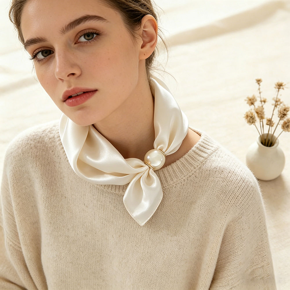Scarf Chain Silk Lazy Magnetic - Silk Neck Scarf ulasan dan harga