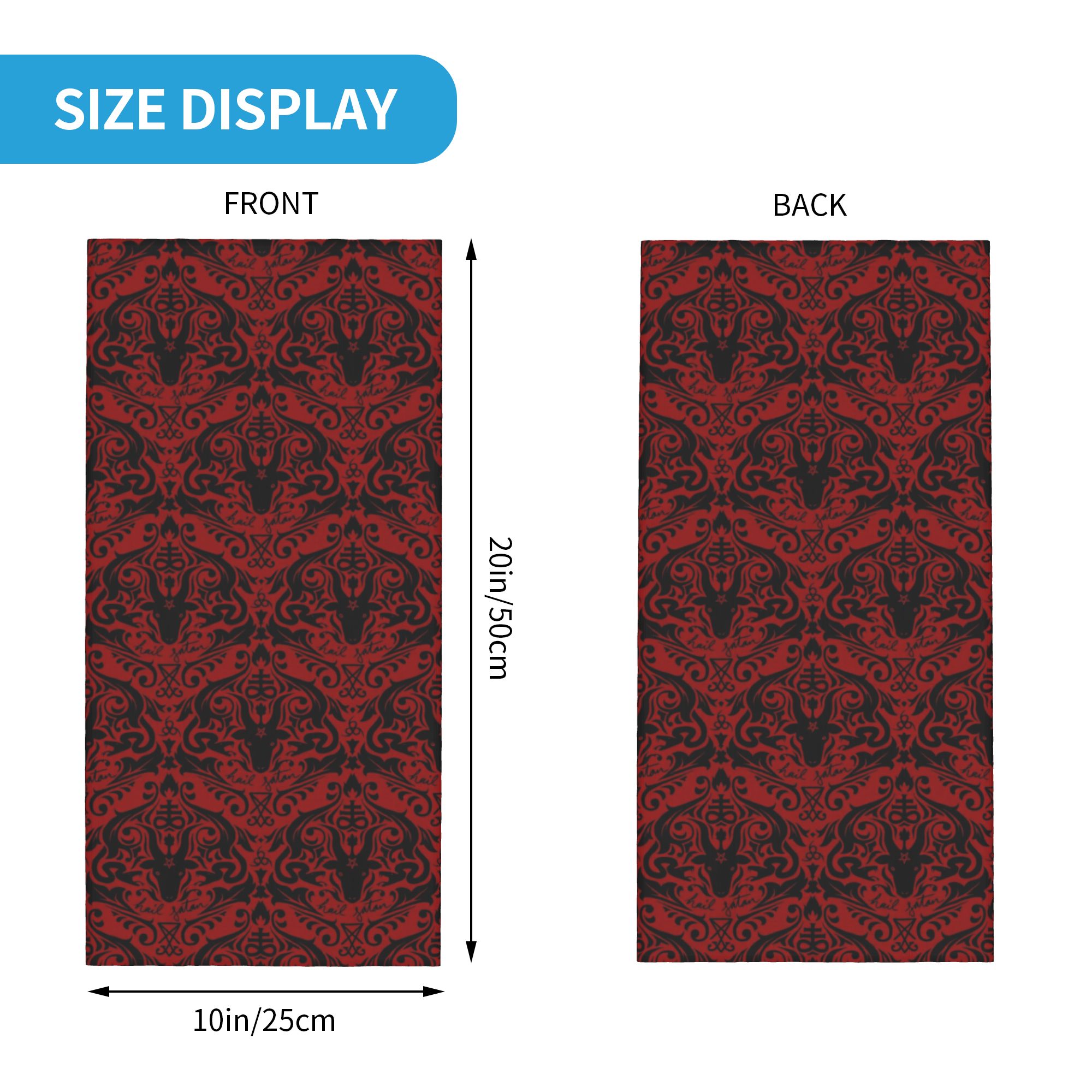 Baphomet Damask Hail Satan Bla - Neck Warmer Tube ulasan dan harga