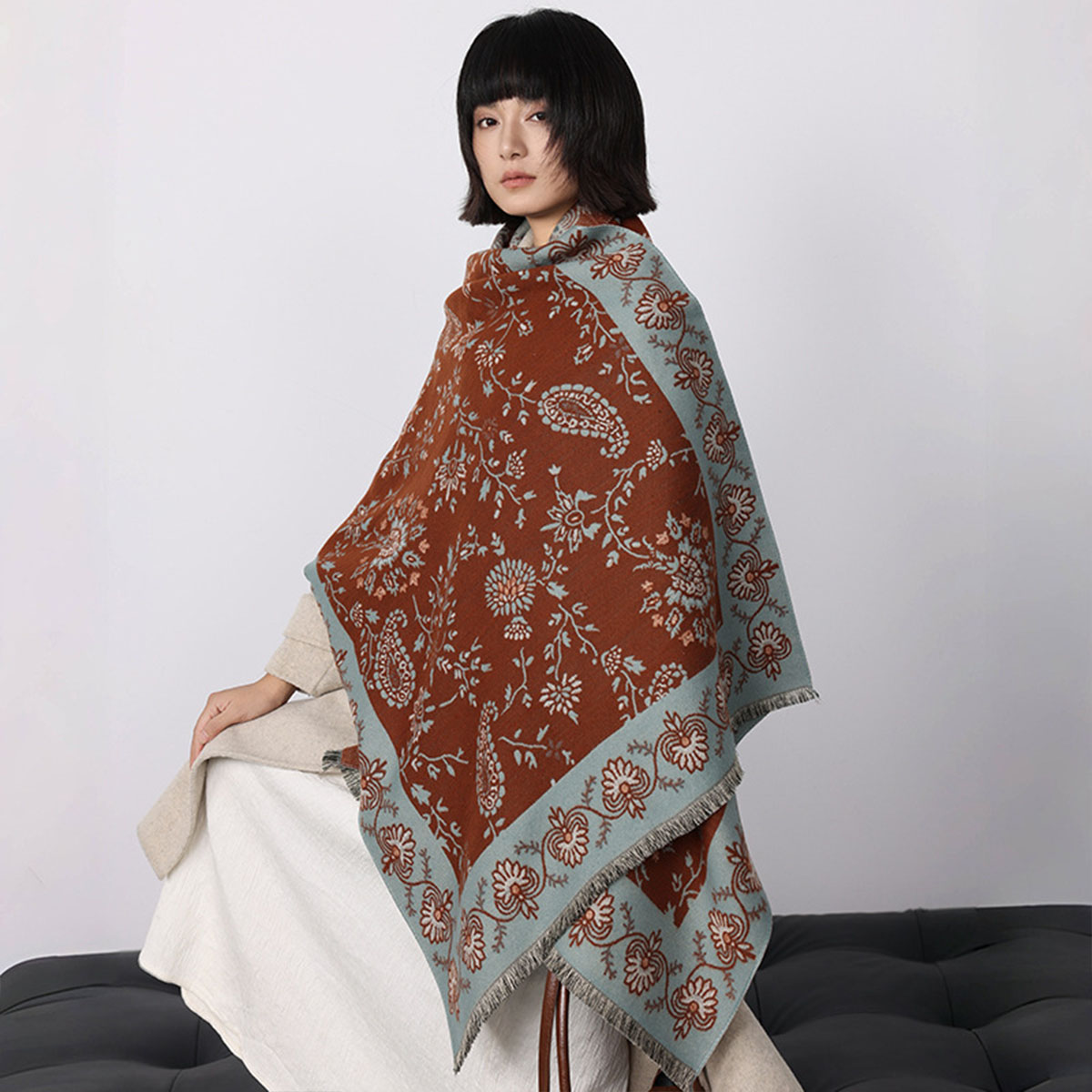 Luxury Winter Imitation Cashme - Woven Scarf Blanket ulasan dan harga