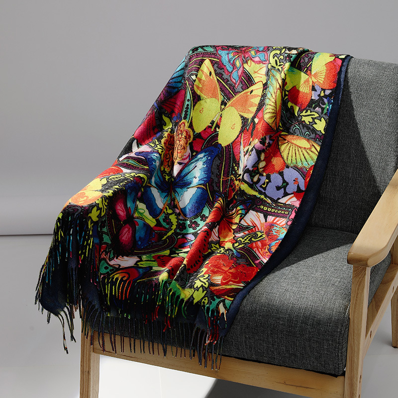 Luxury Brand Oil Painting Cash - Woven Scarf Blanket ulasan dan harga