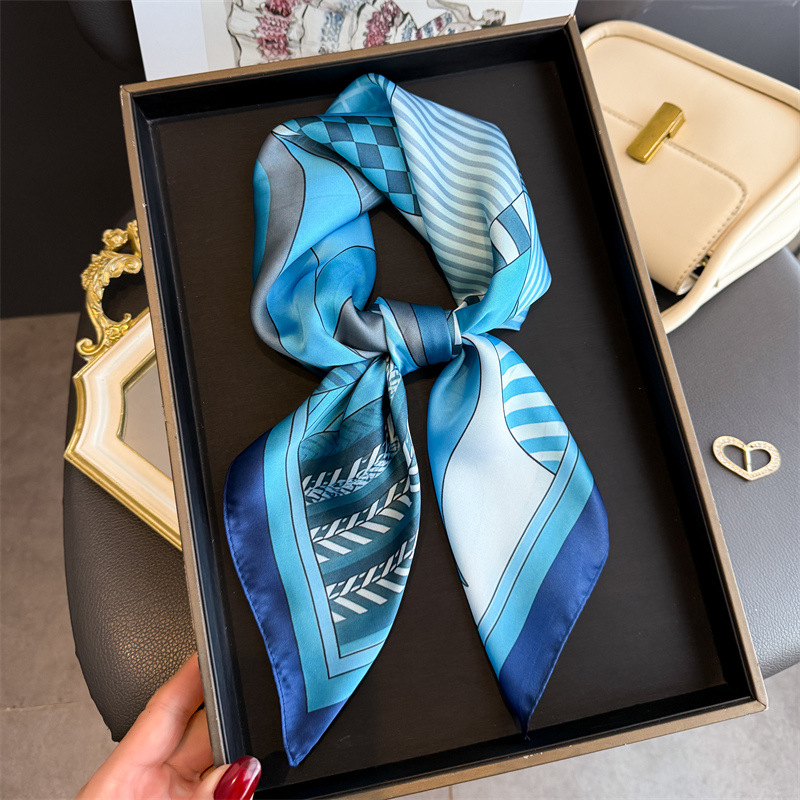2026 New Geometry Print Silk S - Scarf Silk Square ulasan dan harga