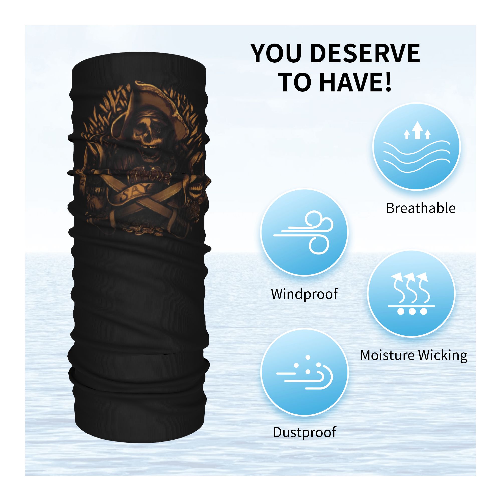 Custom Never Say Die Pirate Sk - Neck Warmer Tube ulasan dan harga